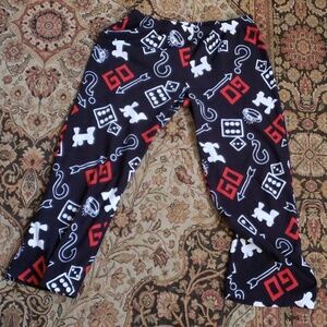 Monopoly Print fleece pajama bottoms size large